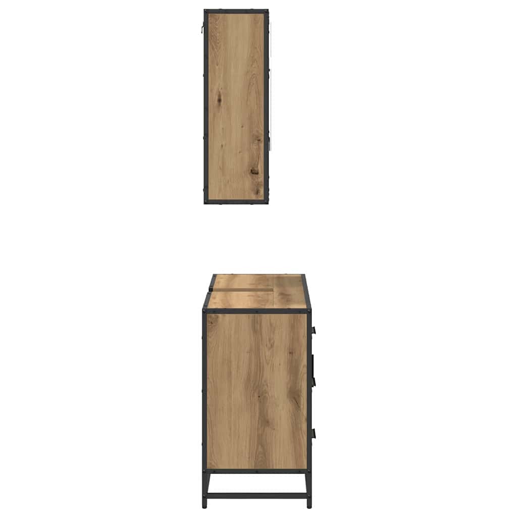 Ensemble de mobilier de salle de bain 2 pc Chêne artisanal