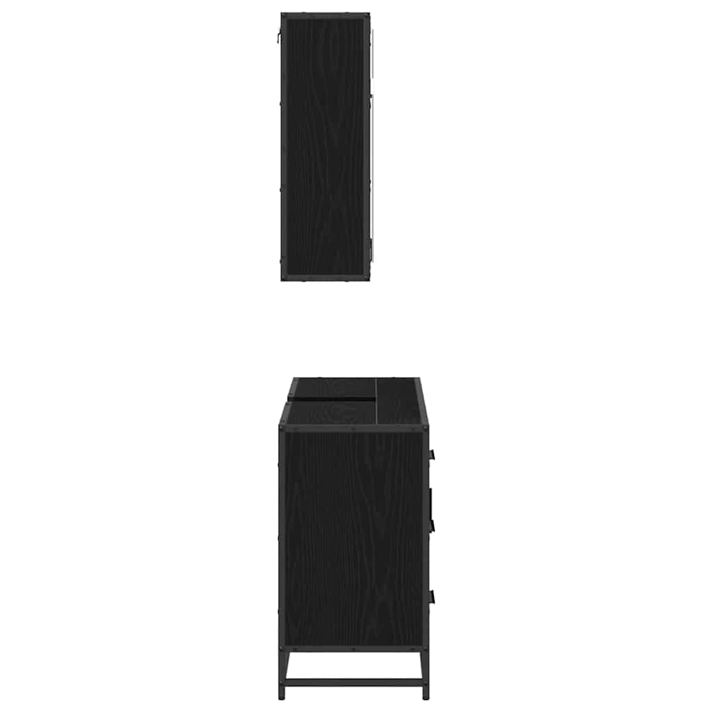 Ensemble de mobilier de salle de bain 2 pc Chêne noir