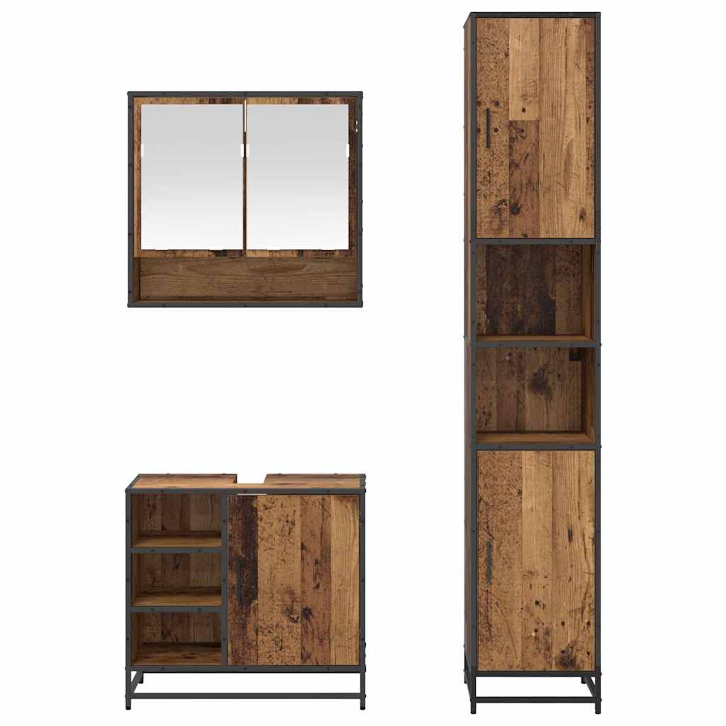Ensemble de mobilier de salle de bain 3 pc Bois Ancien