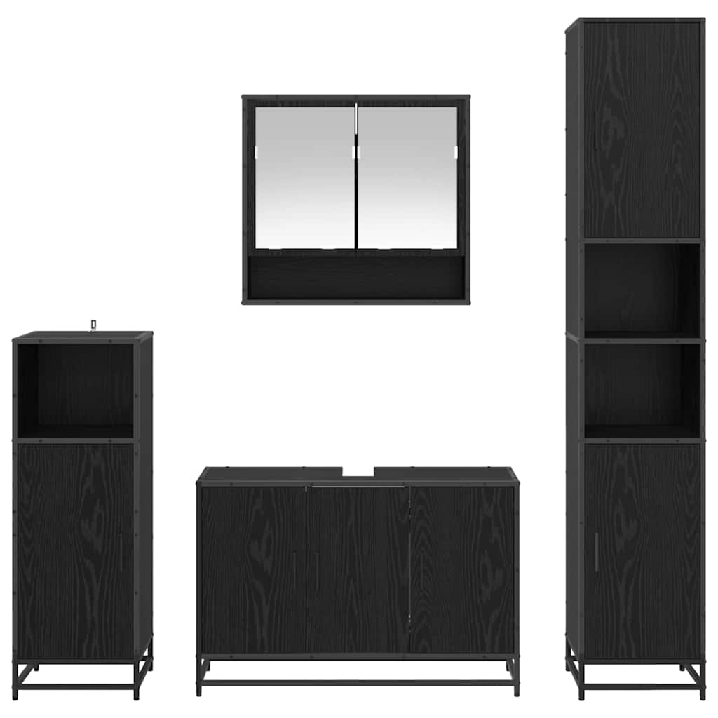 Ensemble de mobilier de salle de bain 4 pc Chêne noir
