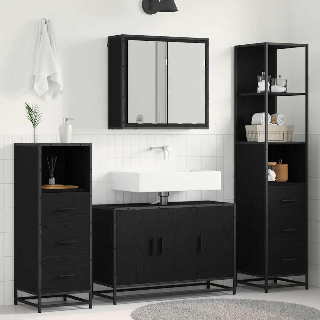 Ensemble de mobilier de salle de bain 3 pc Chêne noir