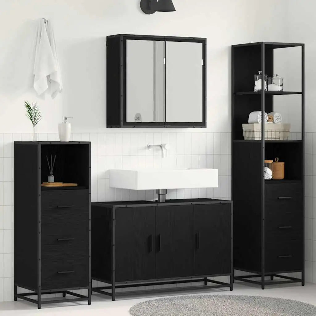 Ensemble de mobilier de salle de bain 3 pc Chêne noir - XIOS