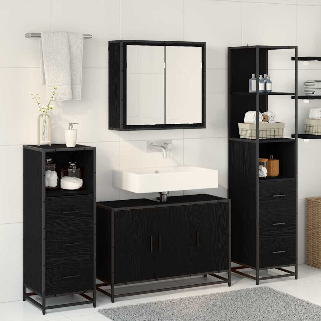 Ensemble de mobilier de salle de bain 3 pc Chêne noir