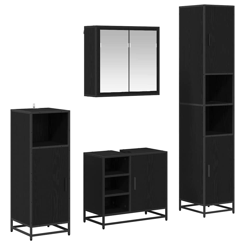 Ensemble de mobilier de salle de bain 4 pc Chêne noir