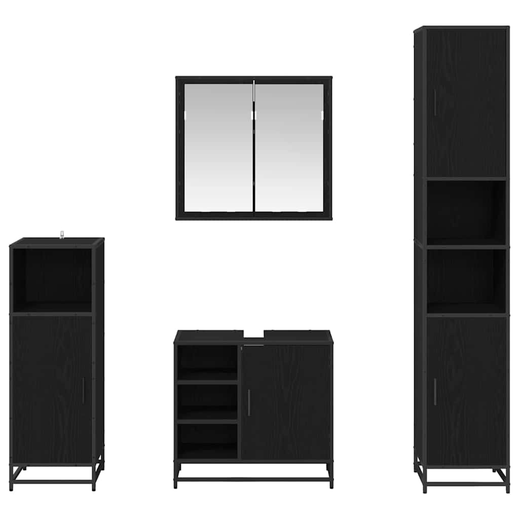 Ensemble de mobilier de salle de bain 4 pc Chêne noir