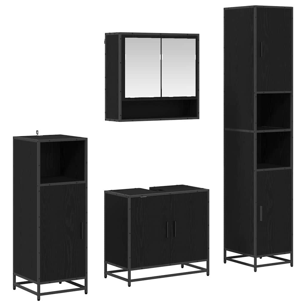 Ensemble de mobilier de salle de bain 4 pc Chêne noir