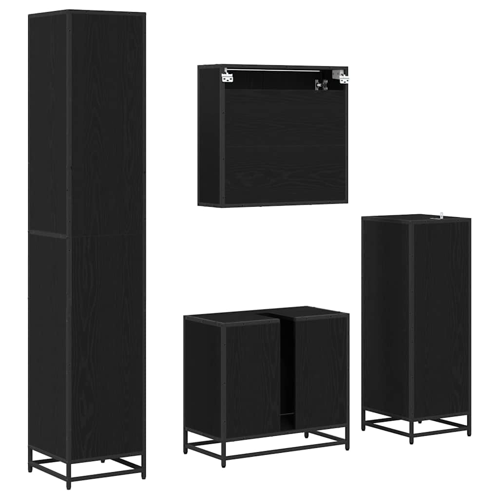 Ensemble de mobilier de salle de bain 4 pc Chêne noir