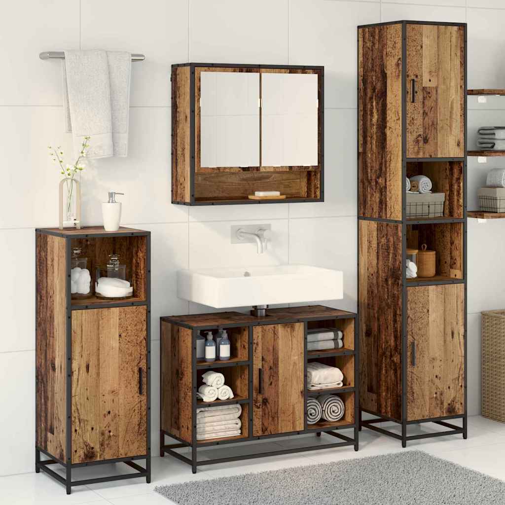 Ensemble de mobilier de salle de bain 3 pièces Bois Ancien