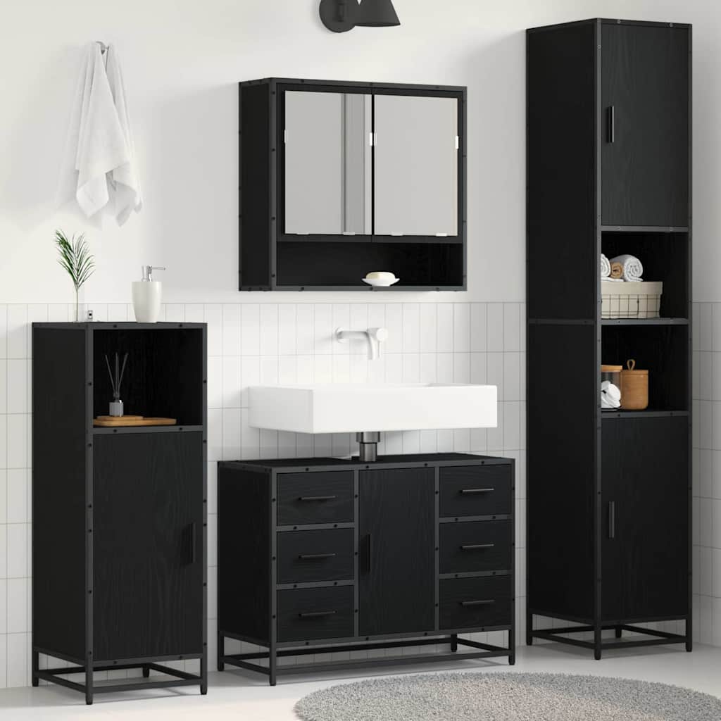 Ensemble de mobilier de salle de bain 3 pc Chêne noir