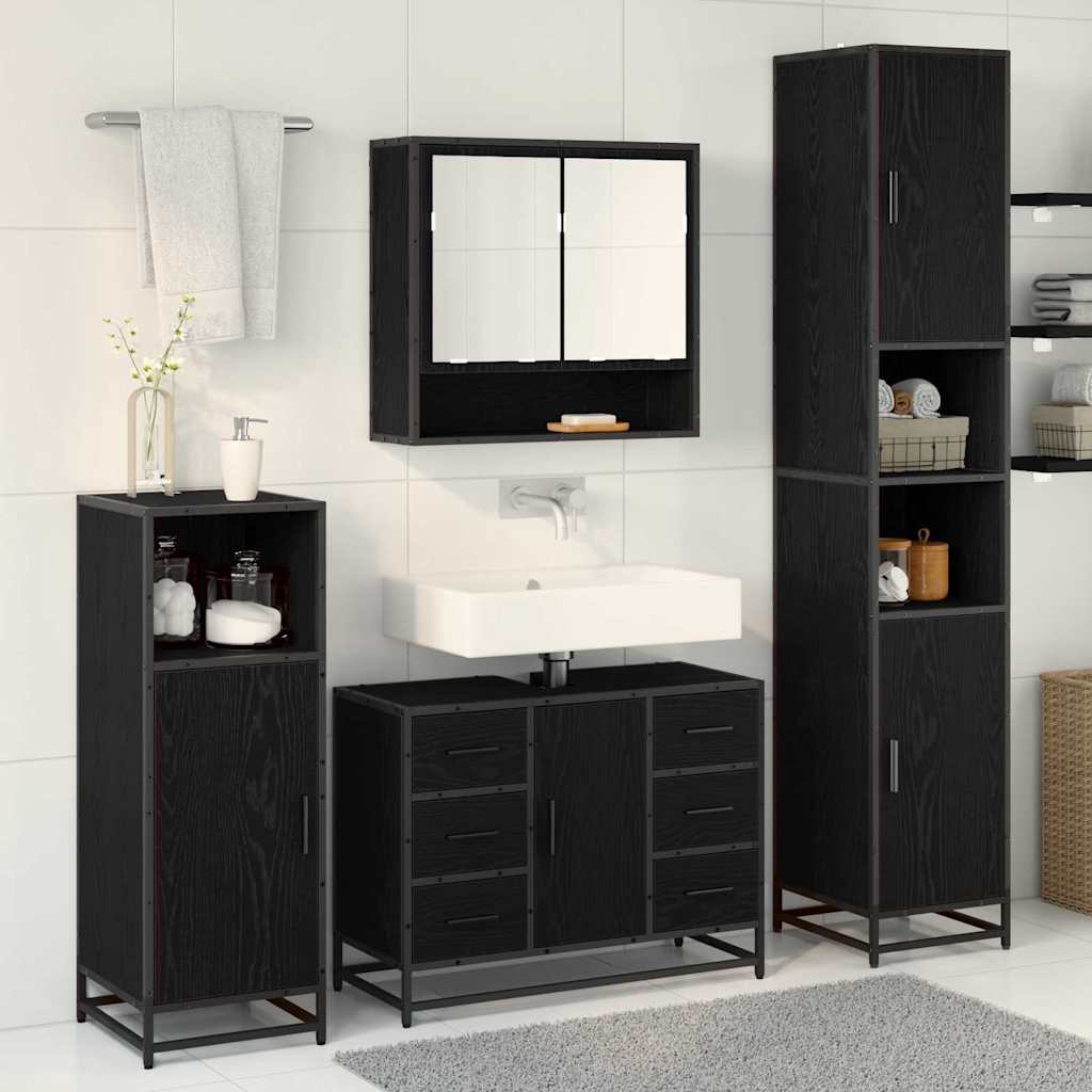 Ensemble de mobilier de salle de bain 3 pc Chêne noir