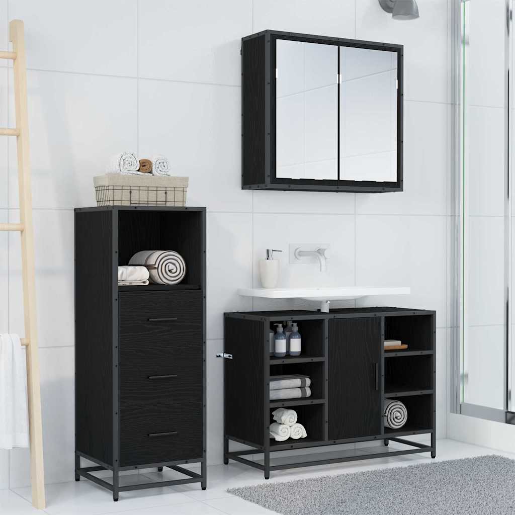 Ensemble de mobilier de salle de bain 3 pc Bois Ancien