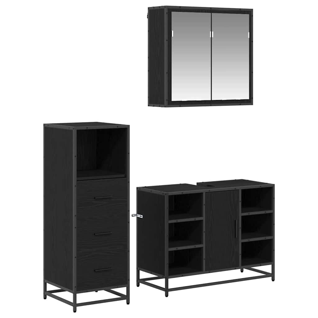 Ensemble de mobilier de salle de bain 3 pc Bois Ancien