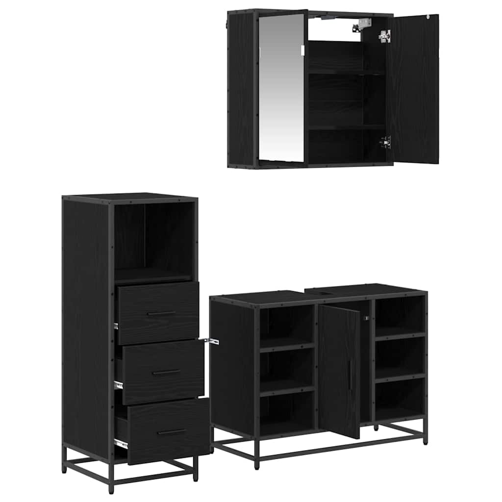 Ensemble de mobilier de salle de bain 3 pc Bois Ancien