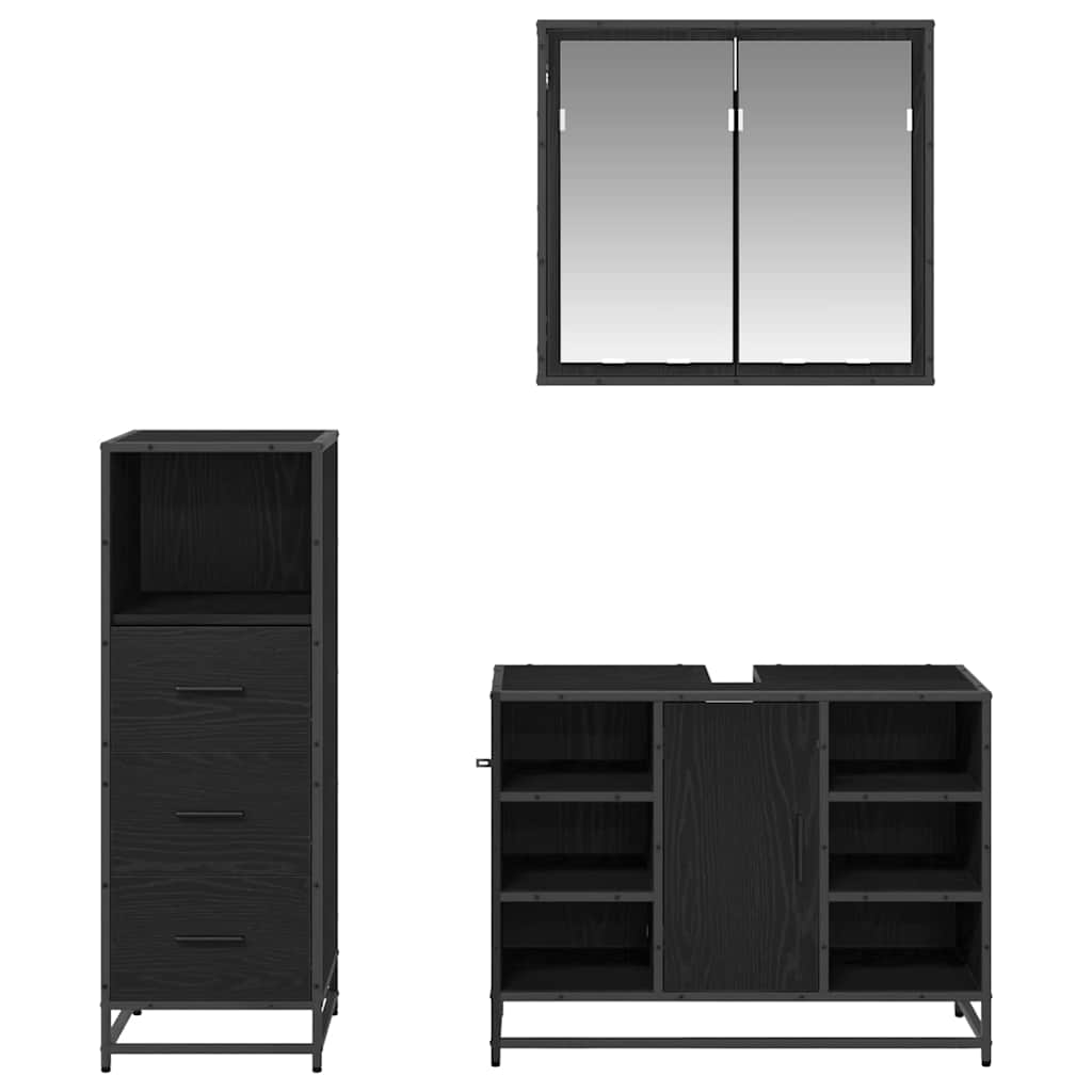 Ensemble de mobilier de salle de bain 3 pc Bois Ancien