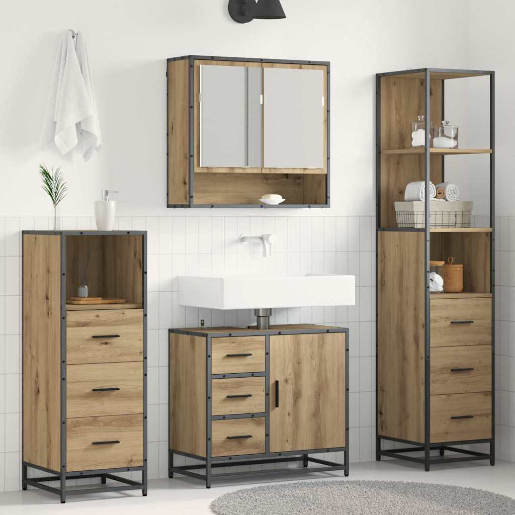 Ensemble de mobilier de salle de bain 4 pc Chêne artisanal