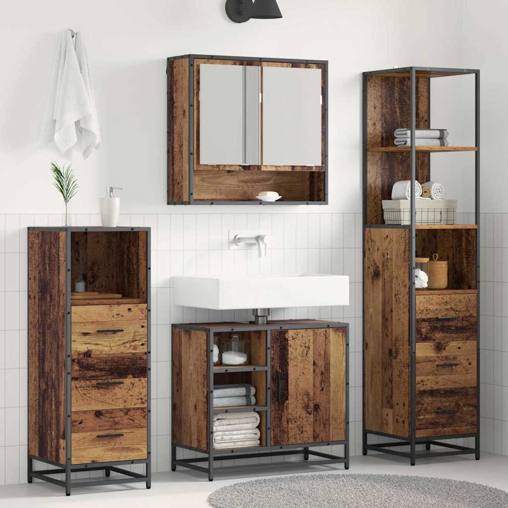 Ensemble de mobilier de salle de bain 3 pc Bois Ancien