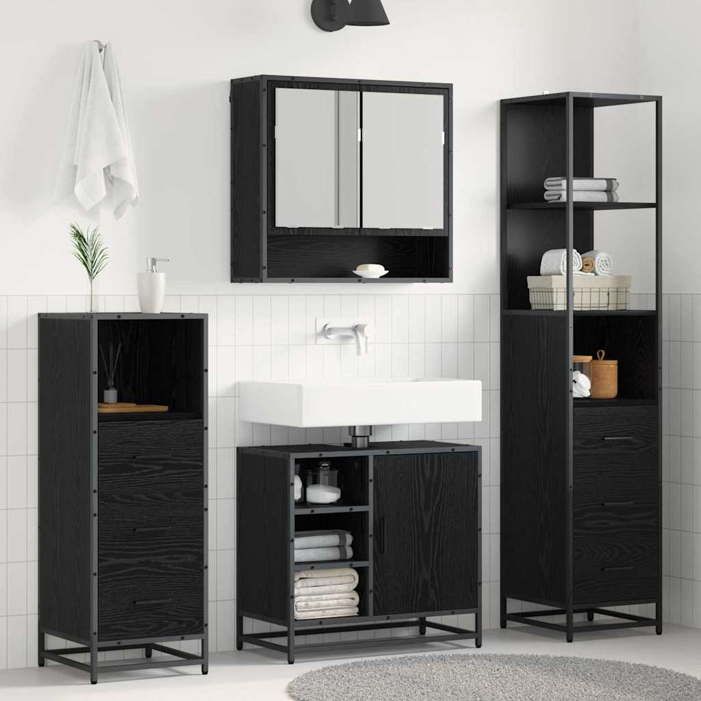 Ensemble de mobilier de salle de bain 3 pc Chêne noir