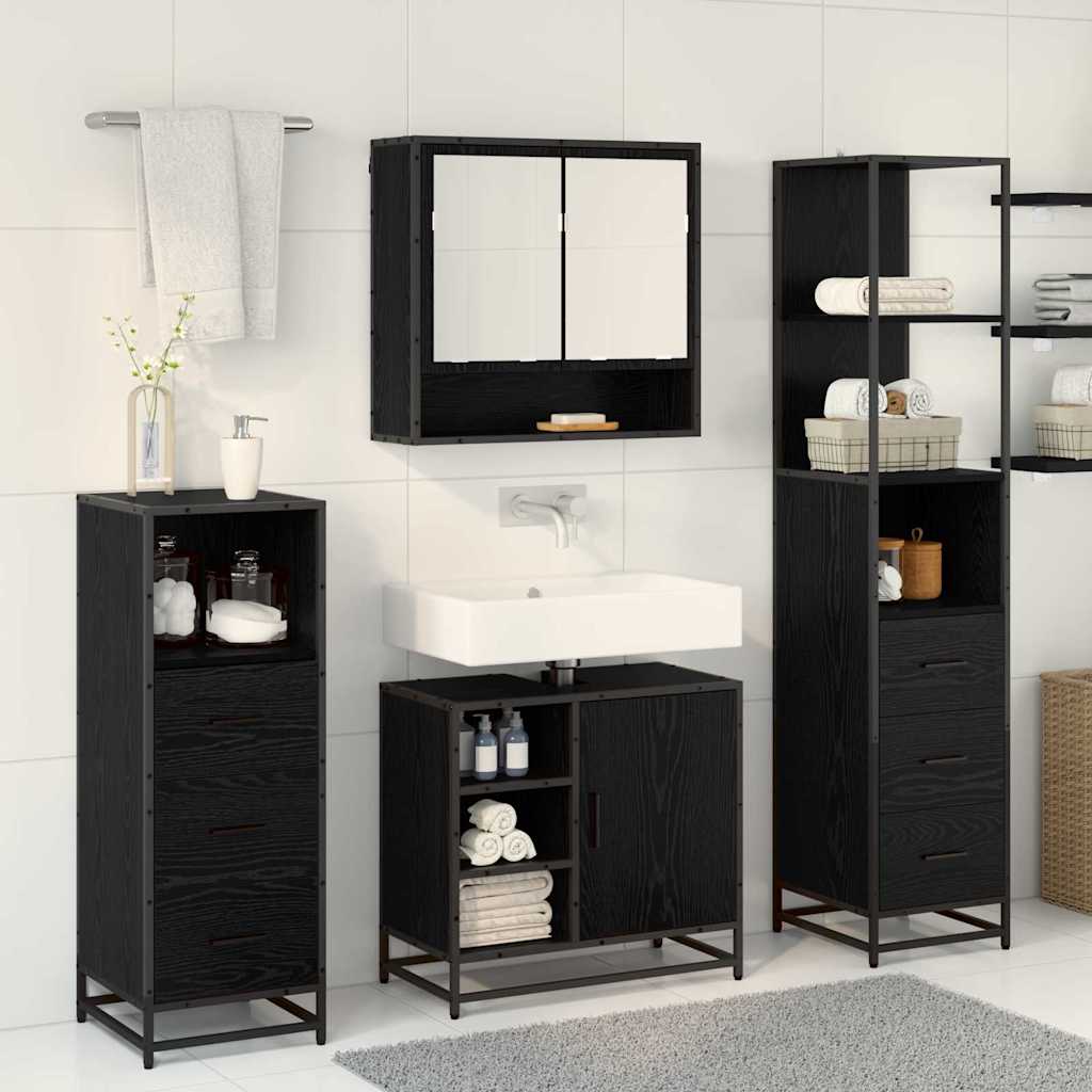 Ensemble de mobilier de salle de bain 3 pc Chêne noir