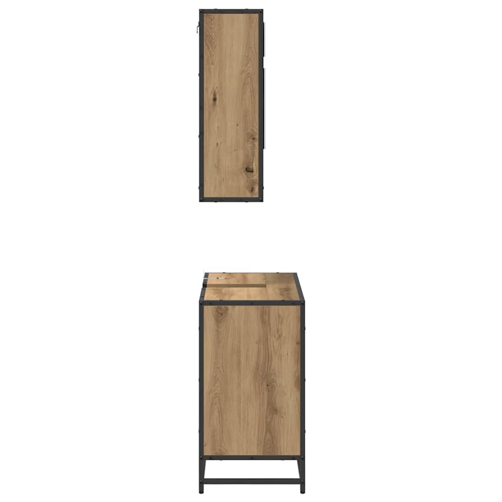 Ensemble de mobilier de salle de bain 2 pc Chêne artisanal