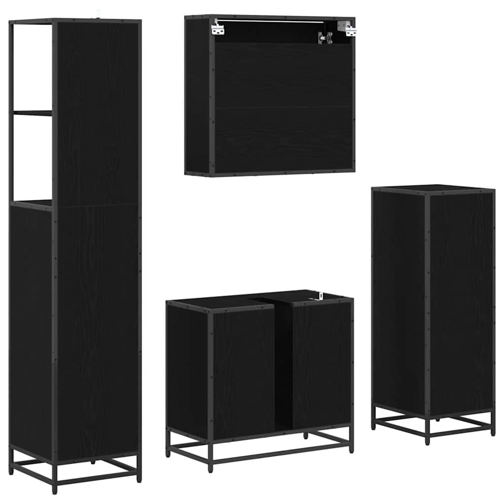 Ensemble de mobilier de salle de bain 4 pc Chêne noir