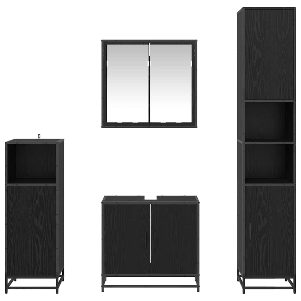 Ensemble de mobilier de salle de bain 4 pc Chêne noir