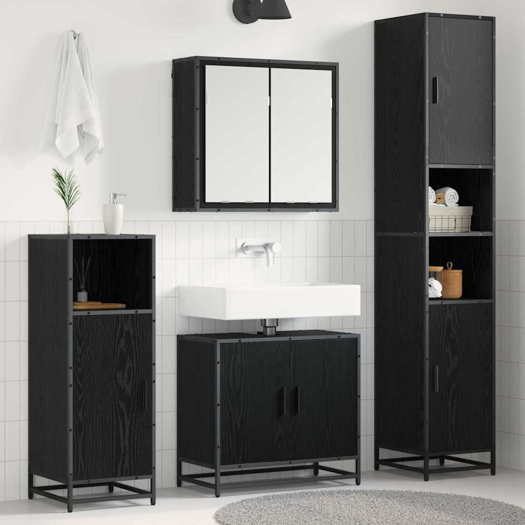 Ensemble de mobilier de salle de bain 3 pc Chêne noir