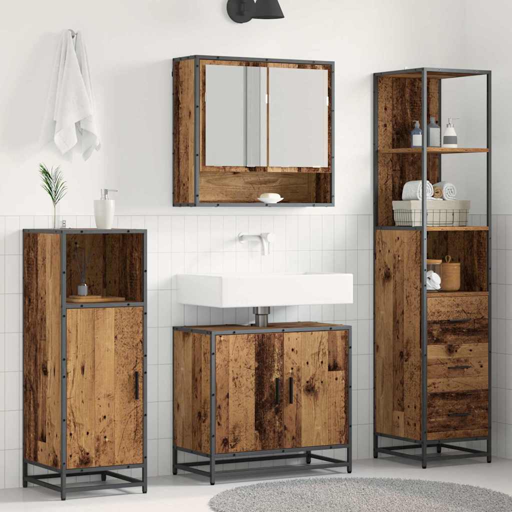 Ensemble de mobilier de salle de bain 3 pc Bois Ancien
