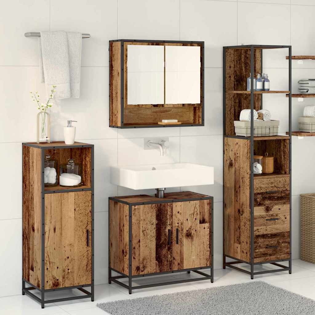 Ensemble de mobilier de salle de bain 3 pc Bois Ancien