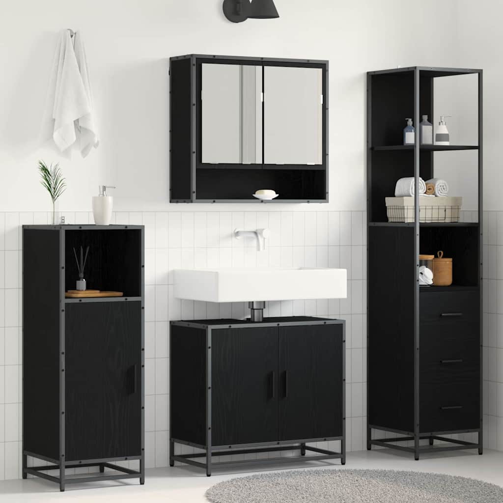 Ensemble de mobilier de salle de bain 3 pc Chêne noir