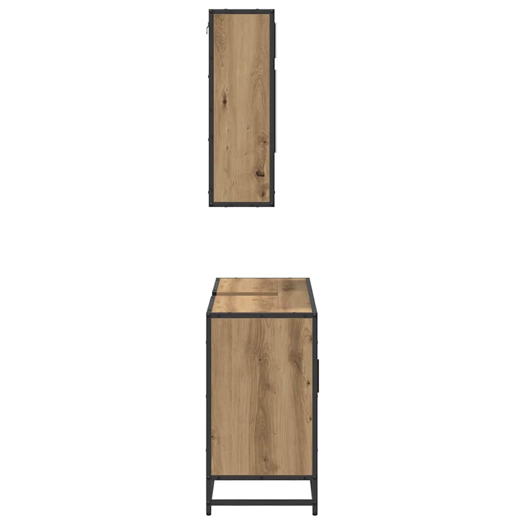 Ensemble de mobilier de salle de bain 2 pc Chêne artisanal