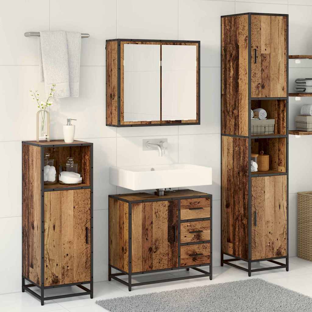 Ensemble de mobilier de salle de bain 3 pièces Bois Ancien