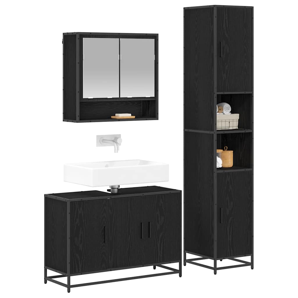 Ensemble de mobilier de salle de bain 3 pc Bois Ancien