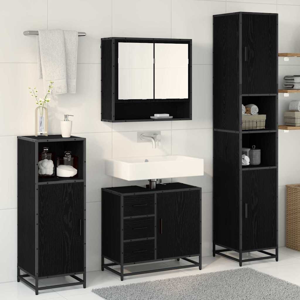 Ensemble de mobilier de salle de bain 3 pc Chêne noir