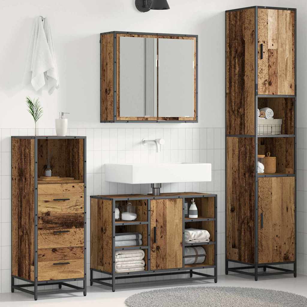 Ensemble de mobilier de salle de bain 3 pièces Bois Ancien