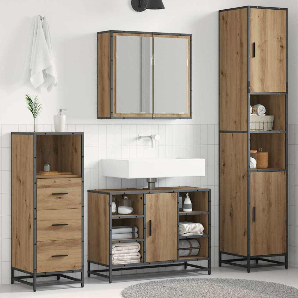 Ensemble de mobilier de salle de bain 3 pc Chêne artisanal