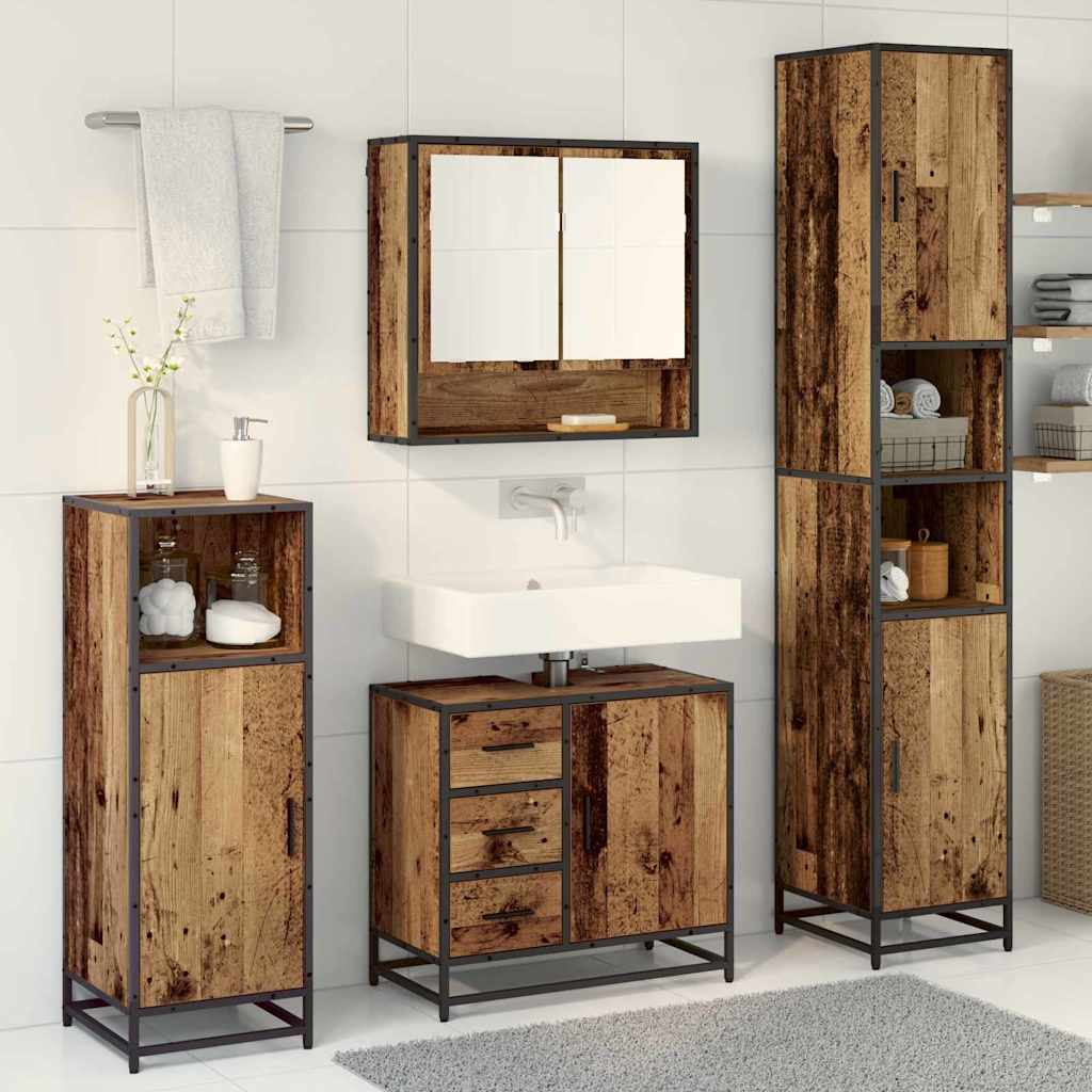 Ensemble de mobilier de salle de bain 3 pc Bois Ancien