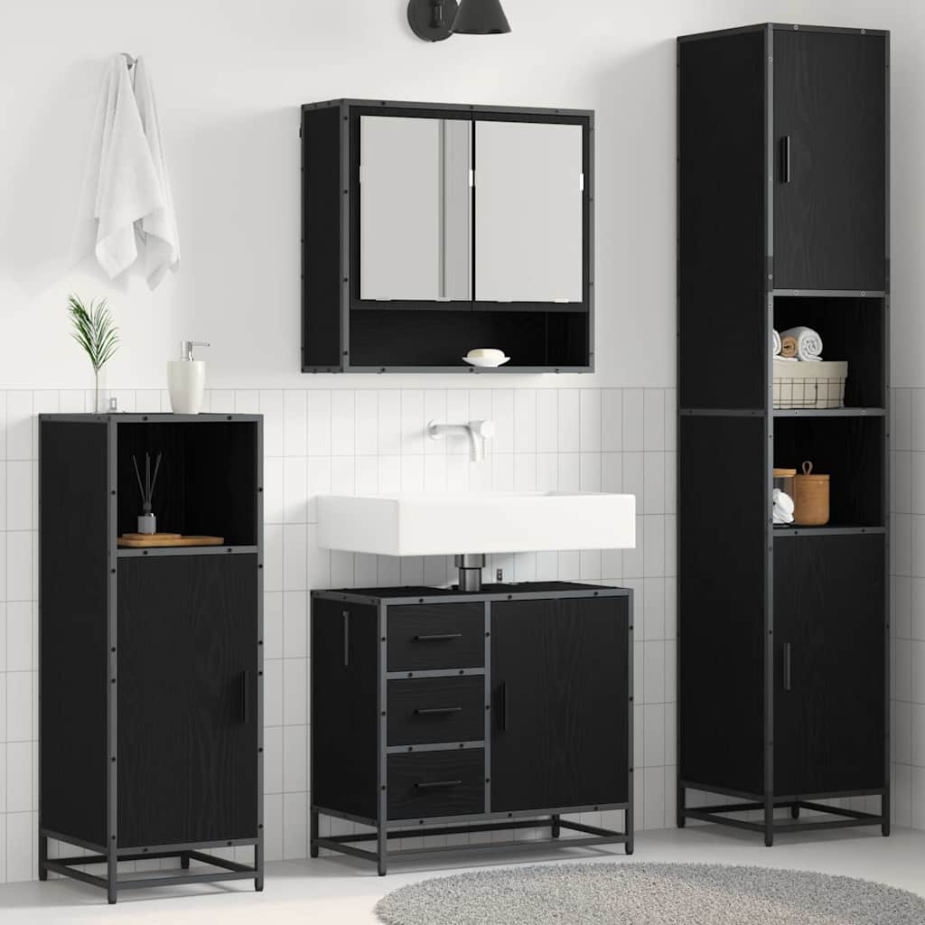 Ensemble de mobilier de salle de bain 3 pc Chêne noir