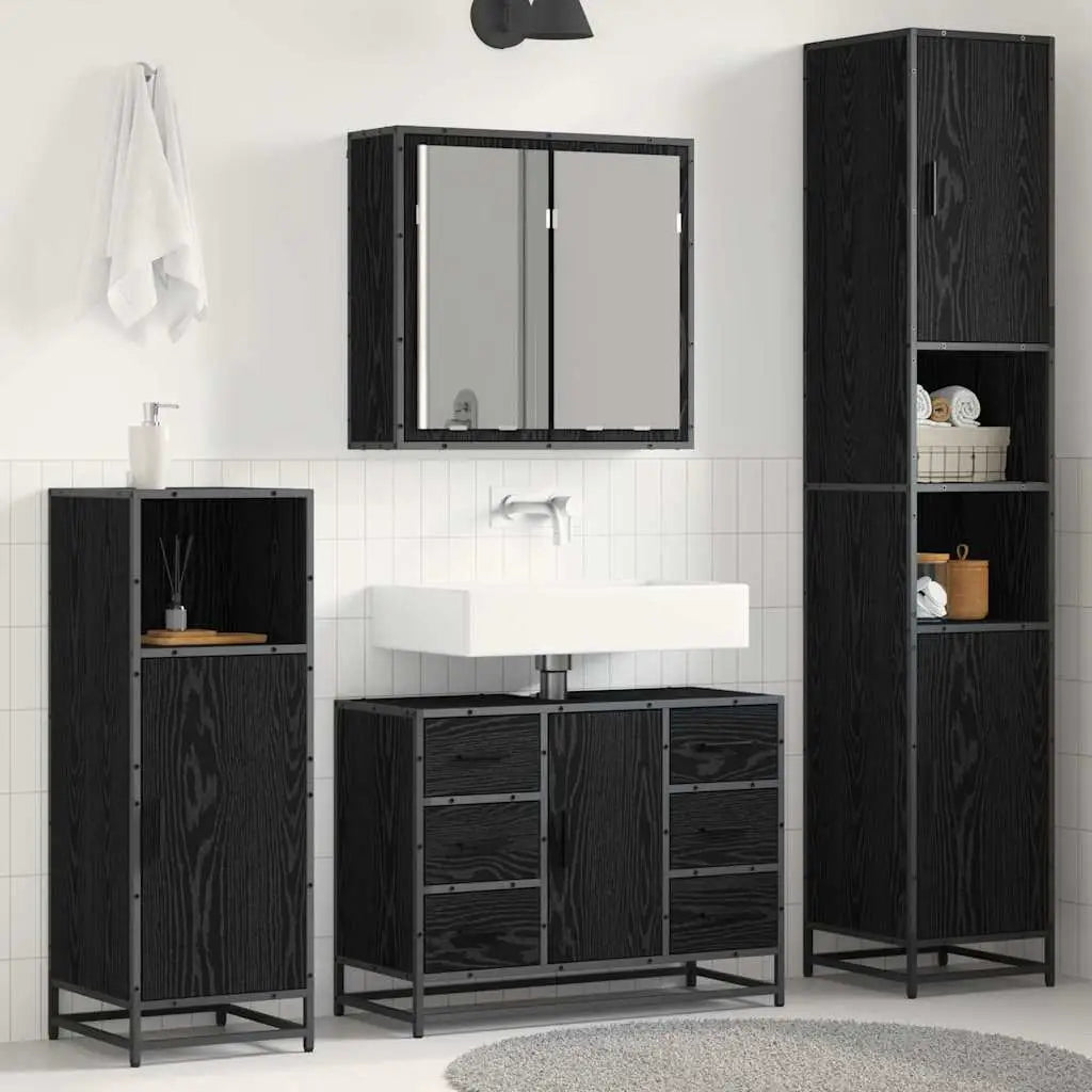 Ensemble de mobilier de salle de bain 3 pc Chêne noir - XIOS