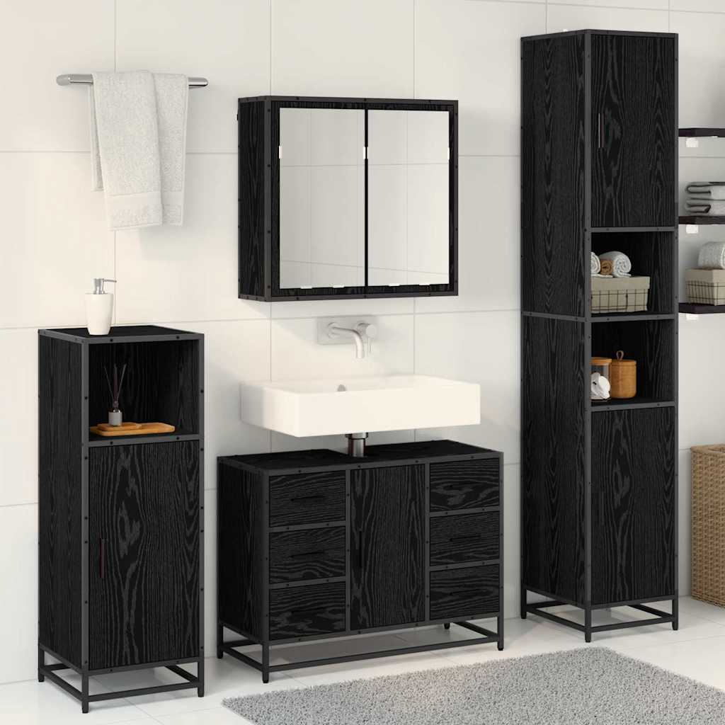 Ensemble de mobilier de salle de bain 3 pc Chêne noir