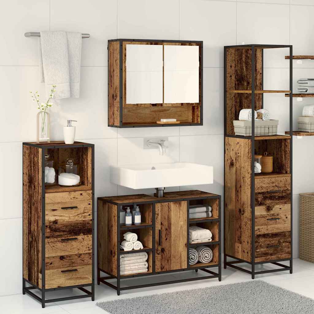 Ensemble de mobilier de salle de bain 3 pièces Bois Ancien