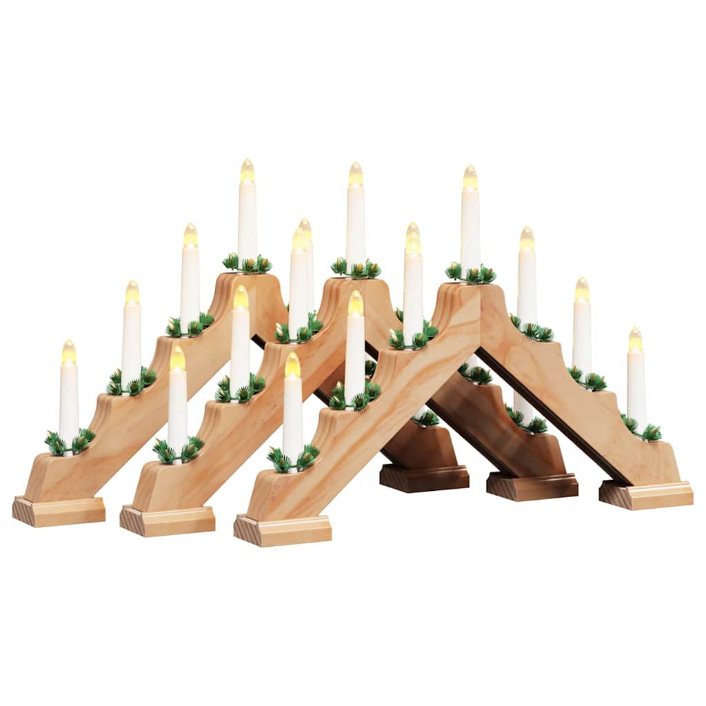 Pont de bougie de Noël 3 pcs Marron 39.5 x 5 x 29 cm Pin massif - XIOS