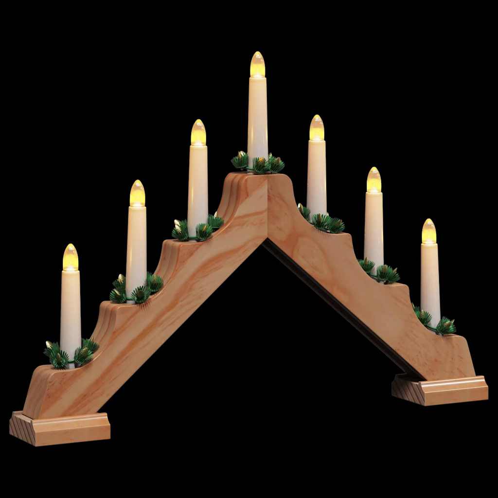 Pont de bougie de Noël 3 pcs Marron 39.5 x 5 x 29 cm Pin massif - XIOS