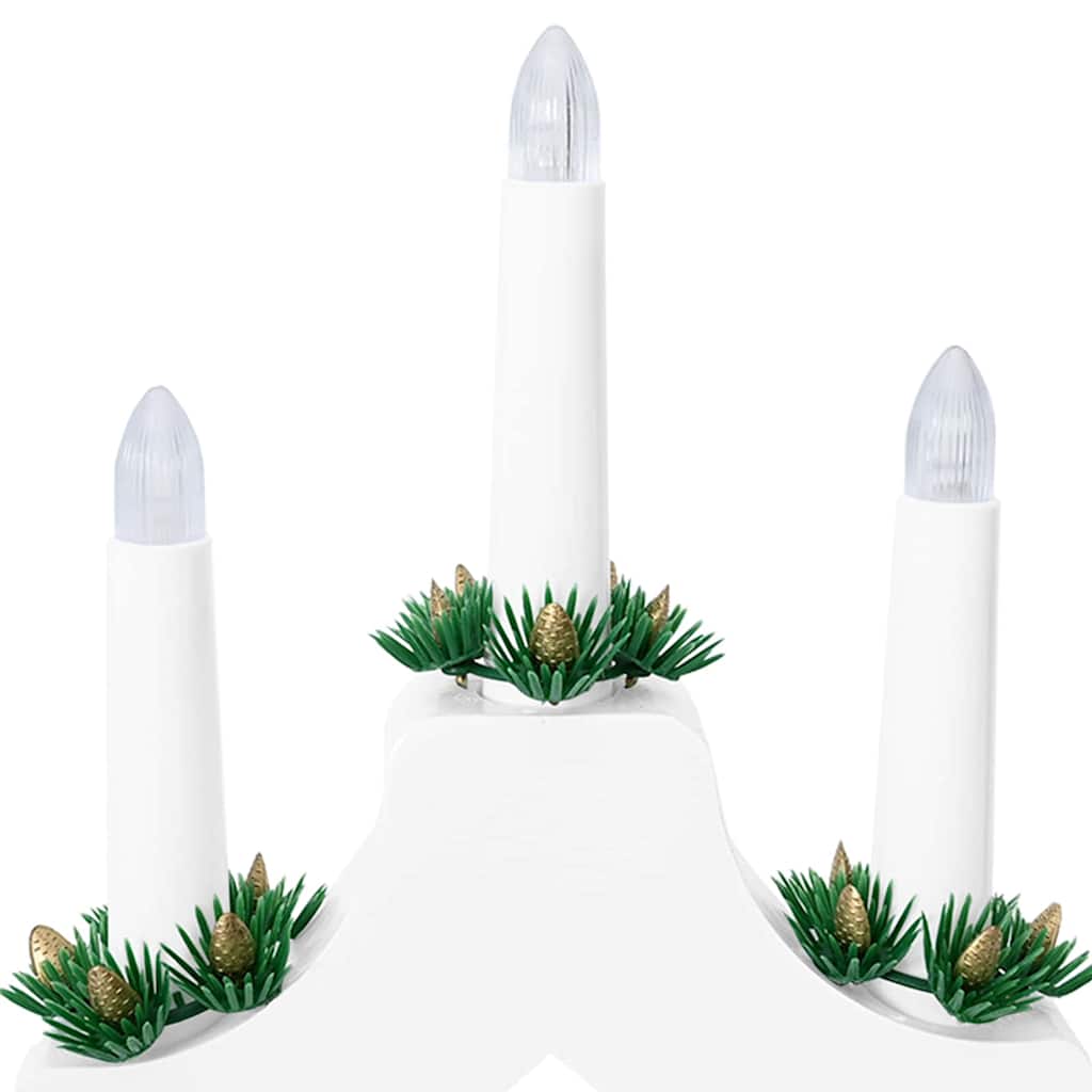 Pont de bougie de Noël 3 pcs Blanc 39.5 x 5 x 29 cm Pin massif - XIOS