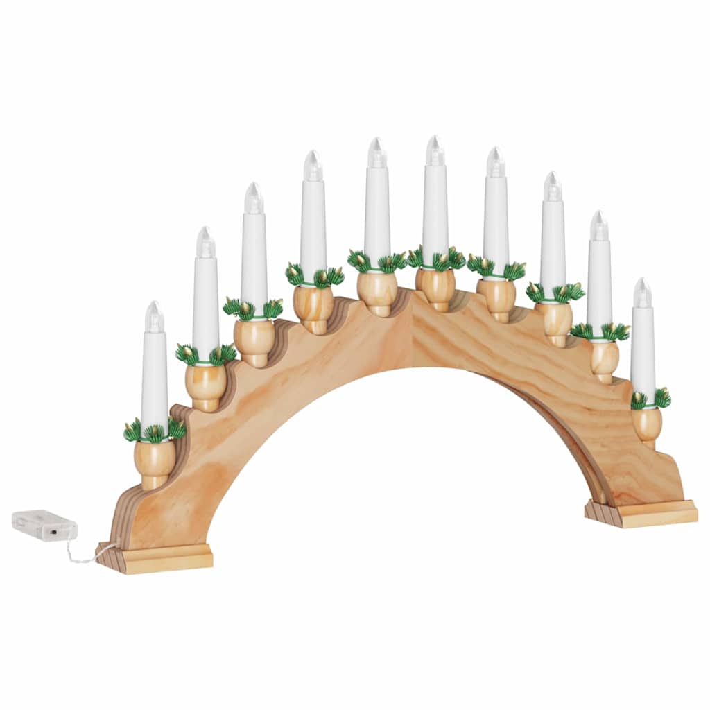 Arche de Bougies de Noël avec 10 Bougies LED Marron - XIOS