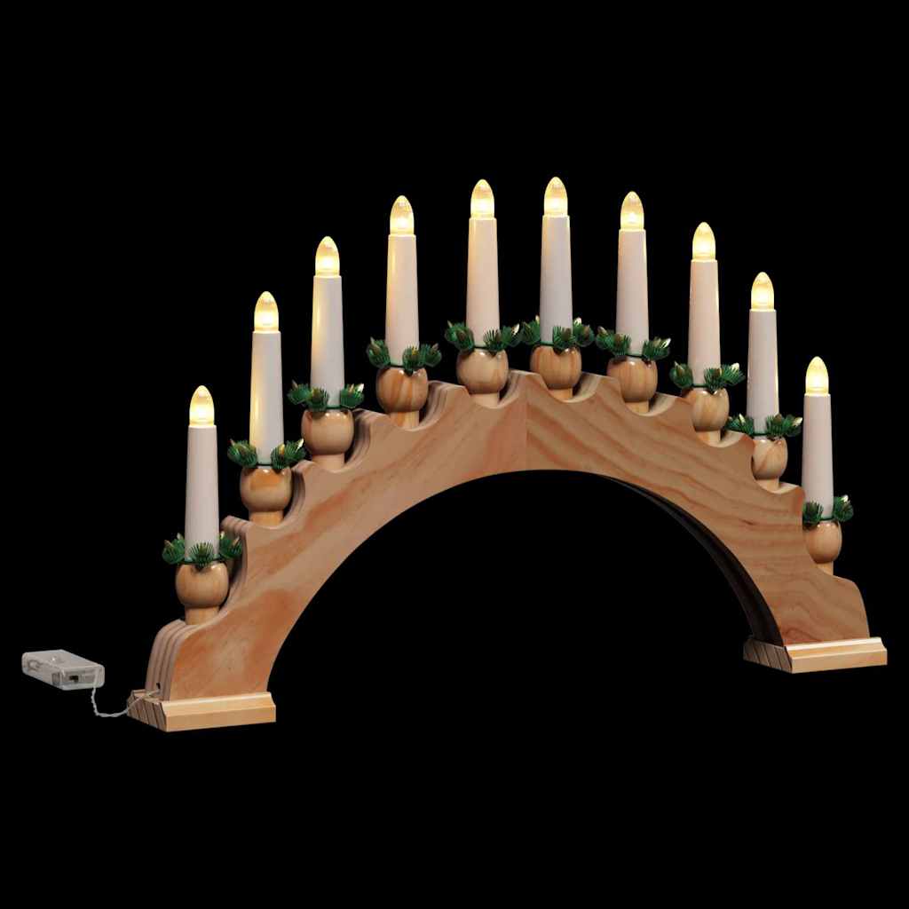 Arche de Bougies de Noël avec 10 Bougies LED Marron - XIOS
