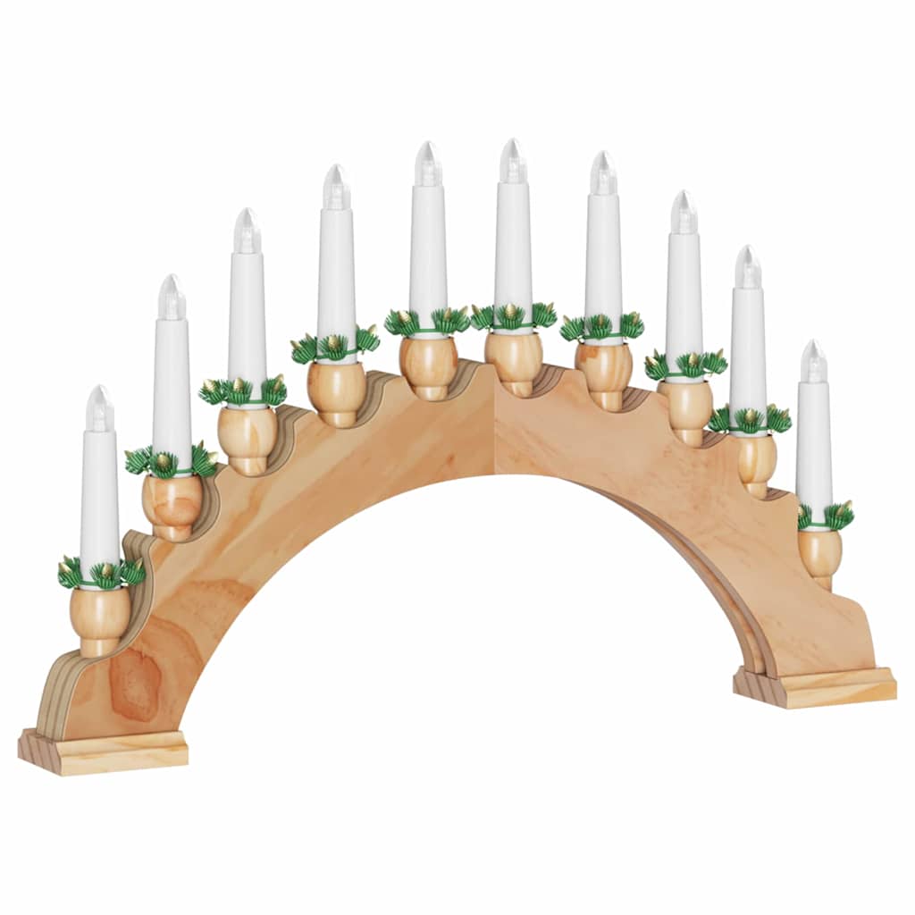 Arche de Bougies de Noël avec 10 Bougies LED Marron - XIOS