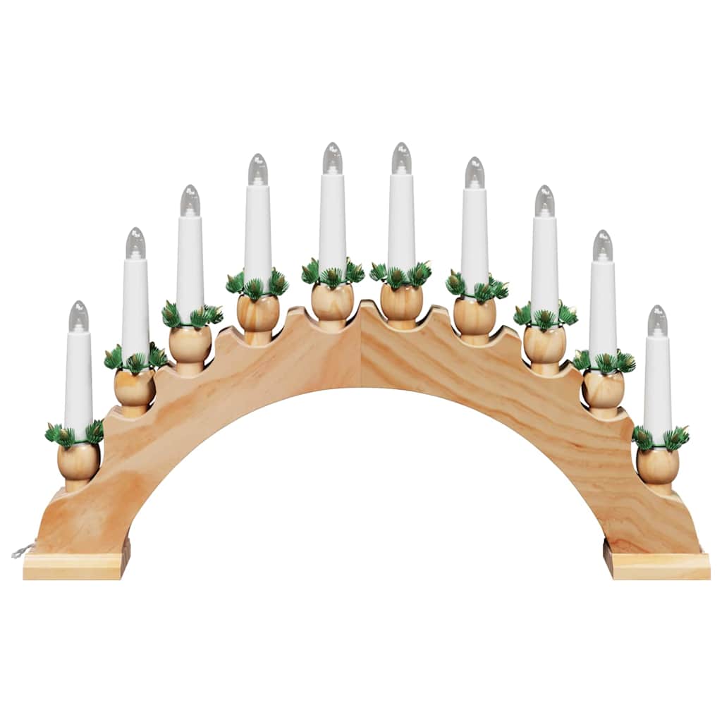 Arche de Bougies de Noël avec 10 Bougies LED Marron - XIOS