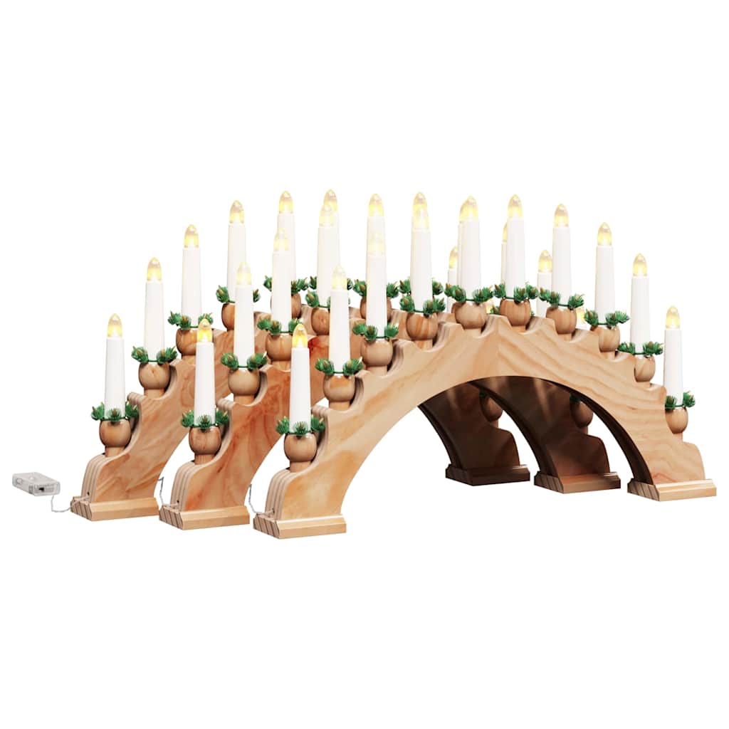 Arche de Bougies de Noël avec 10 Bougies LED 3 pcs Marron - XIOS