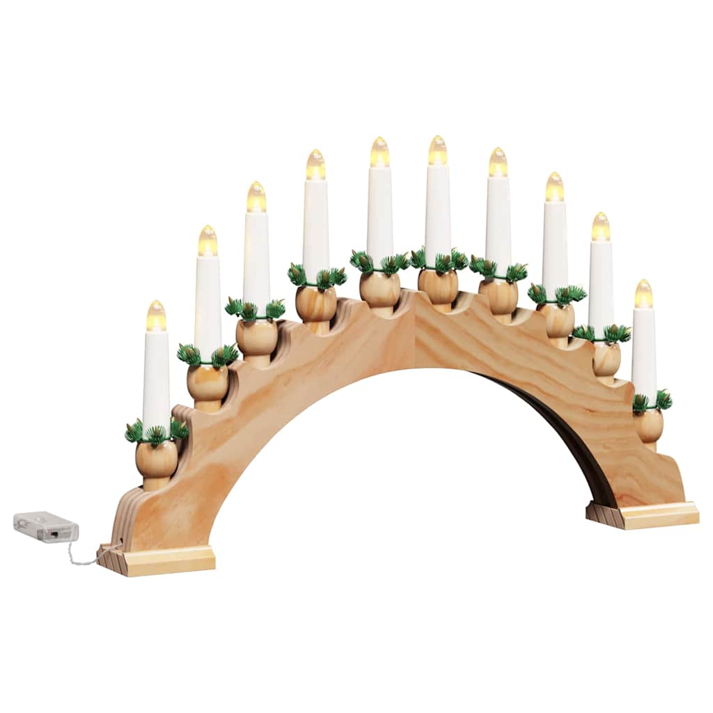 Arche de Bougies de Noël avec 10 Bougies LED 3 pcs Marron - XIOS