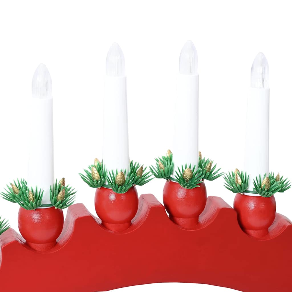 Arche de Bougies de Noël avec 10 Bougies LED Rouge - XIOS